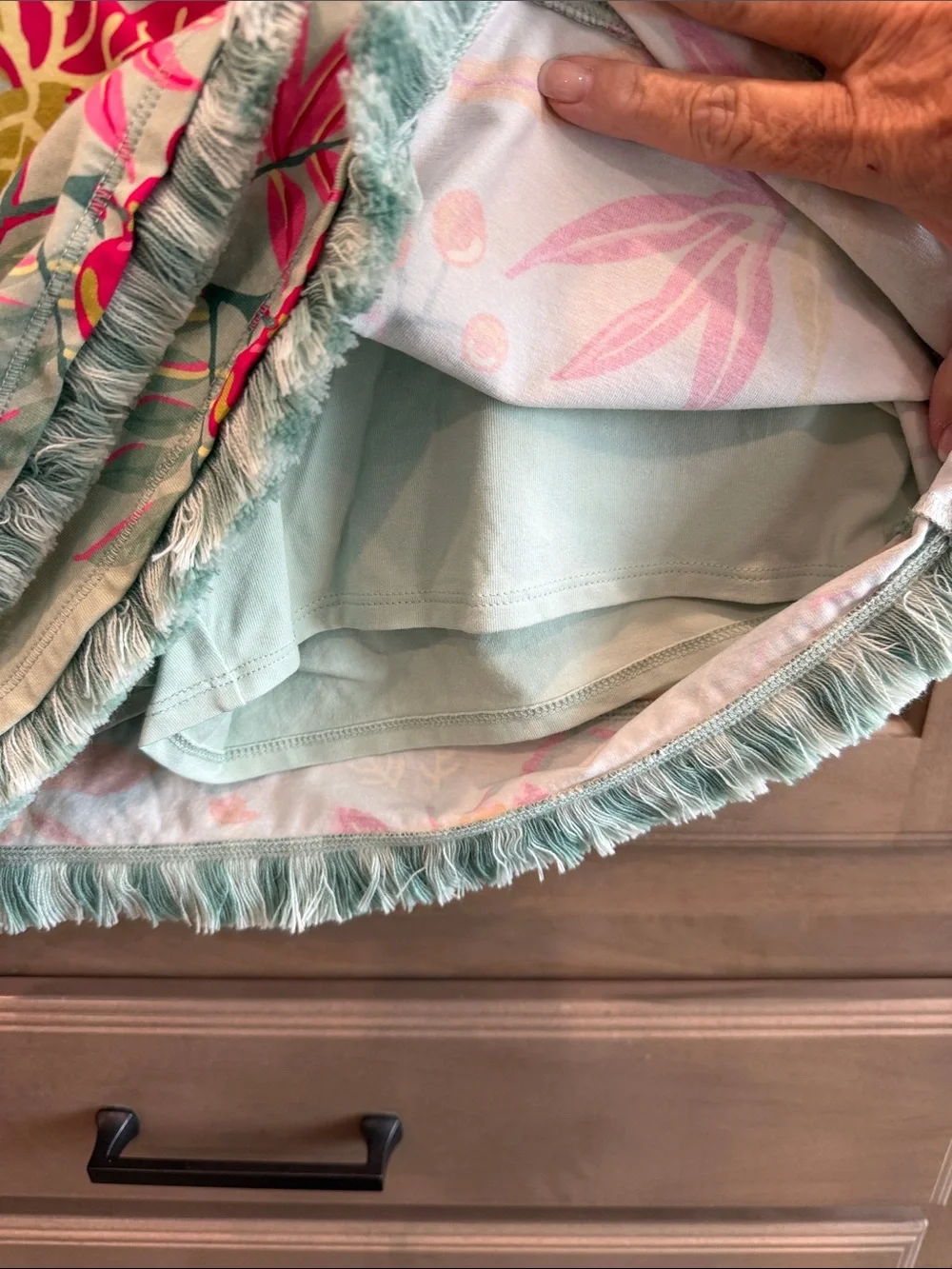 Spartina mint green and floral skort